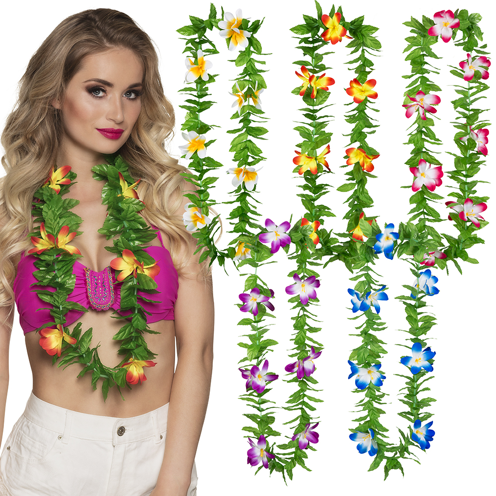 verkoop - attributen - Hawaii - Hawakrans groen met bloemen